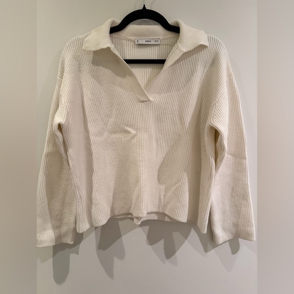 Mango Cream Ribbed Sweater - Picture 2 of 3